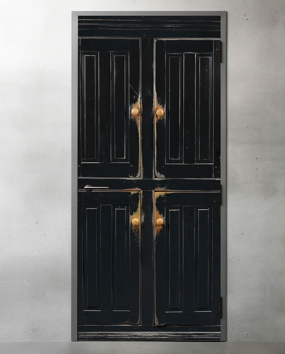 Black primitive cabinet