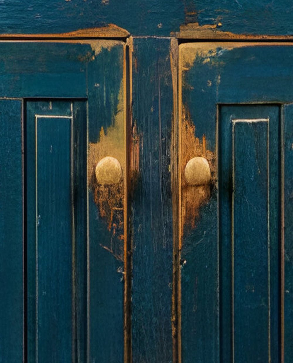 Blue primitive cabinet