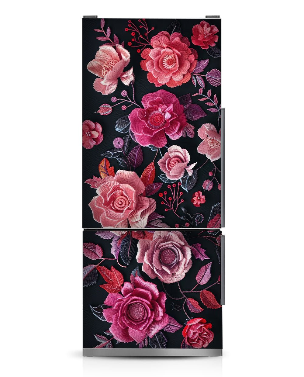 Knitted Flowers on black