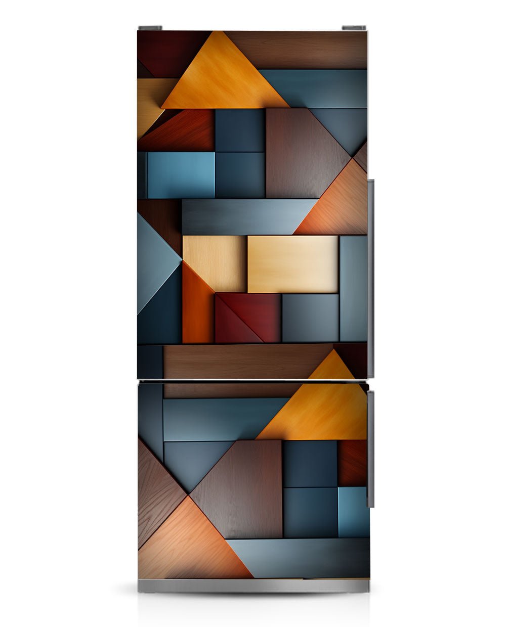 Geometrical colourful wood