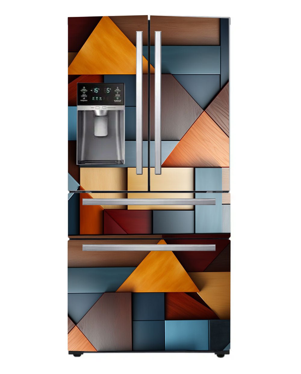 Geometrical colourful wood