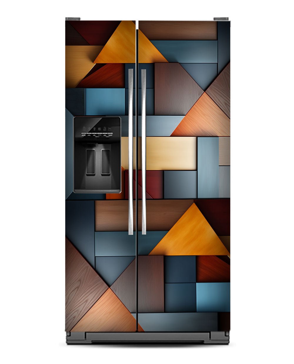 Geometrical colourful wood