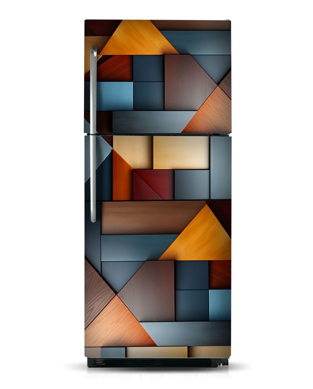 Geometrical colourful wood