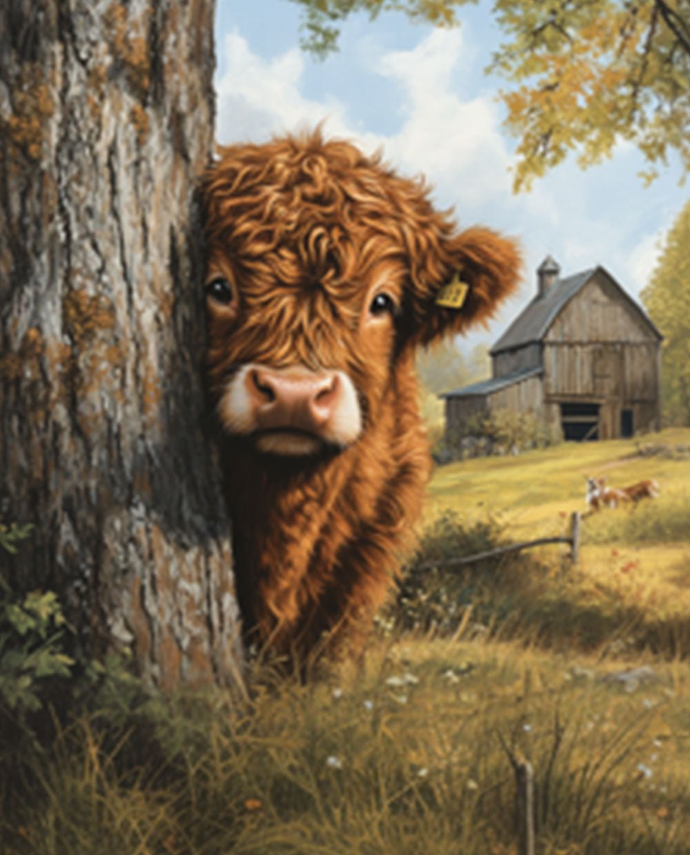 Highland calf illustration