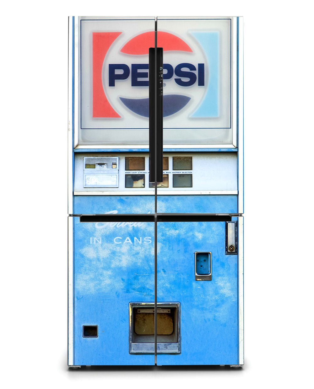 Blue vending machine