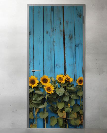 Sunflowers on Blue
