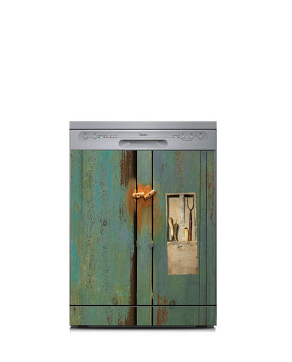 Green-Blue distressed cupboard April