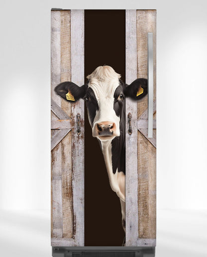 A cow in the barn