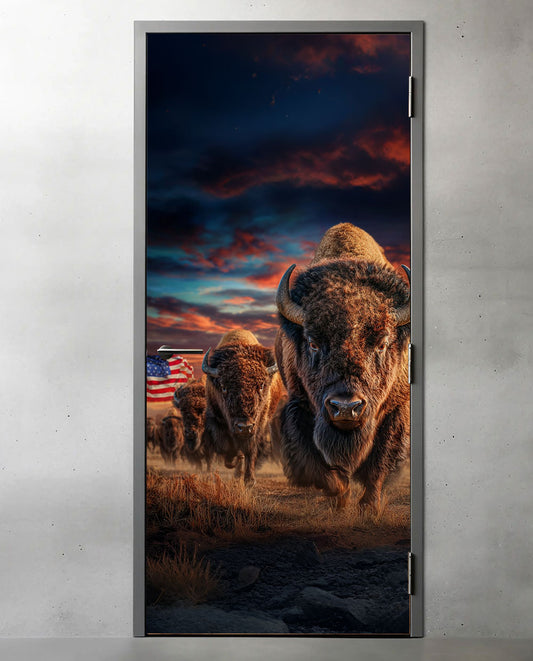 American Bison Landscape Fridge Magnet Cover