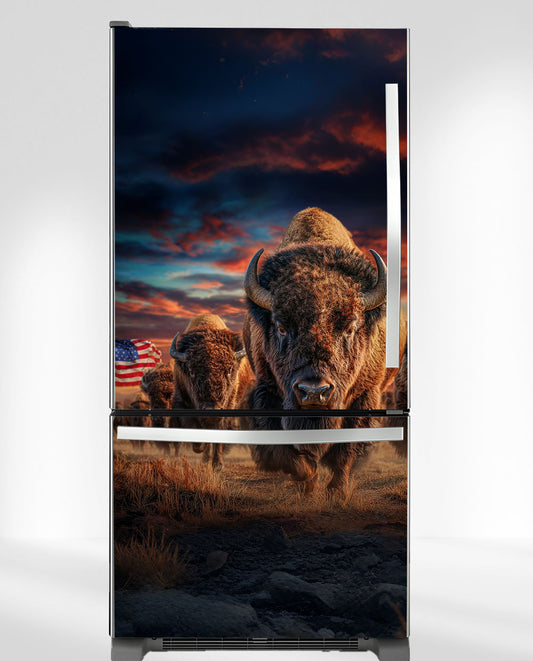 American Bison Landscape Fridge Magnet Cover