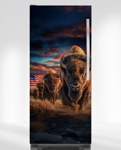 American Bison Landscape Fridge Magnet Cover