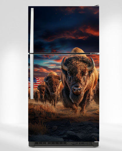 American Bison Landscape Fridge Magnet Cover
