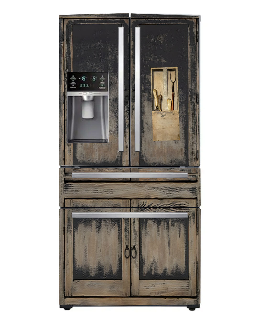 Black distressed cupboard