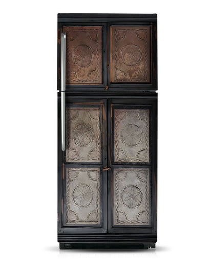 Black Pie Safe magnet cover for top freezer fridge – made to fit