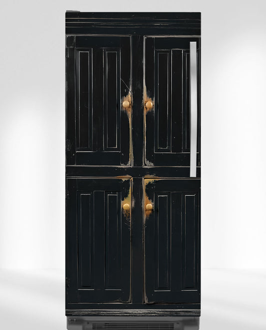 Black primitive cabinet