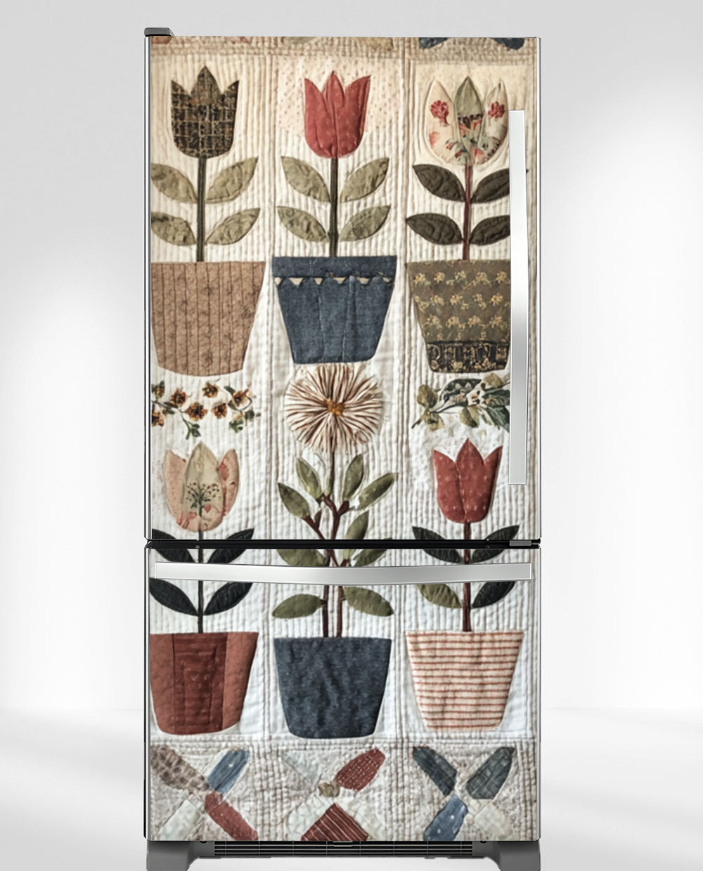 Patchwork Quilt Flowers Magnet