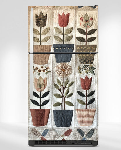 Patchwork Quilt Flowers Magnet