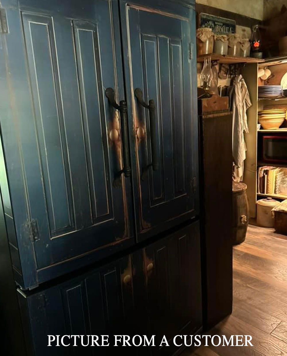 Blue primitive cabinet