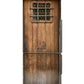 Brown door with bars