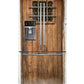 Brown door with bars