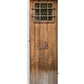 Brown door with bars