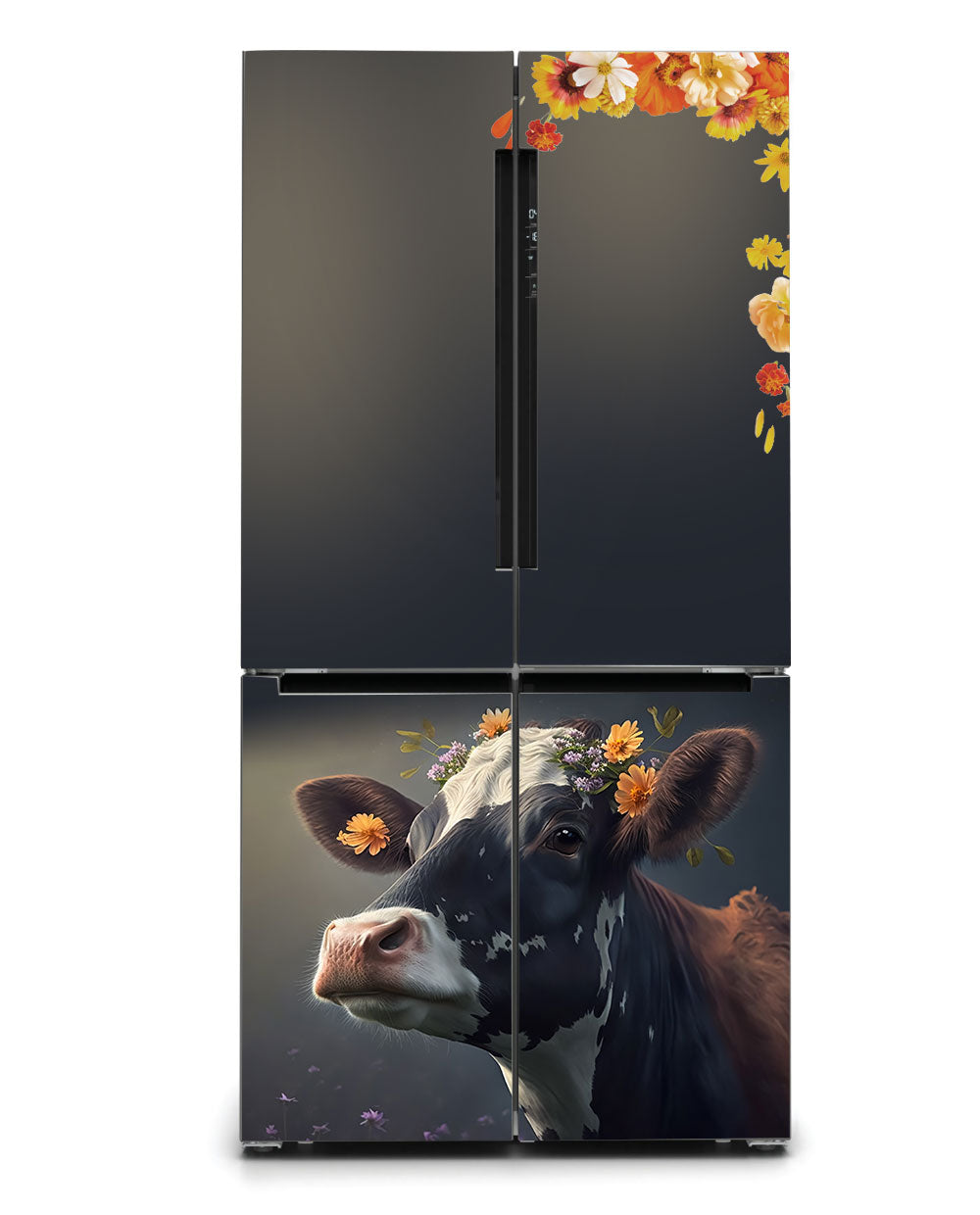 Cow with daisies