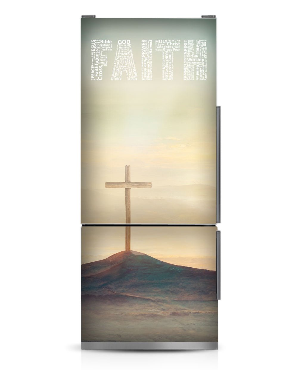 FAITH Word Cloud with Cross Magnet