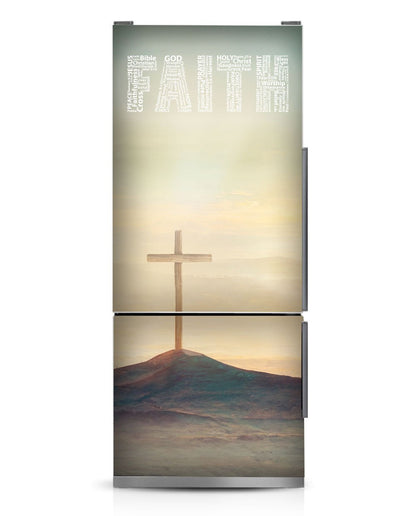 FAITH Word Cloud with Cross Magnet