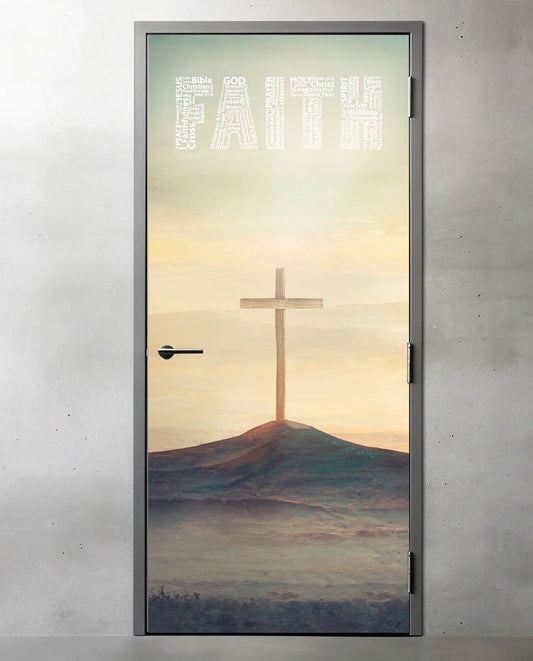 FAITH Word Cloud with Cross Magnet