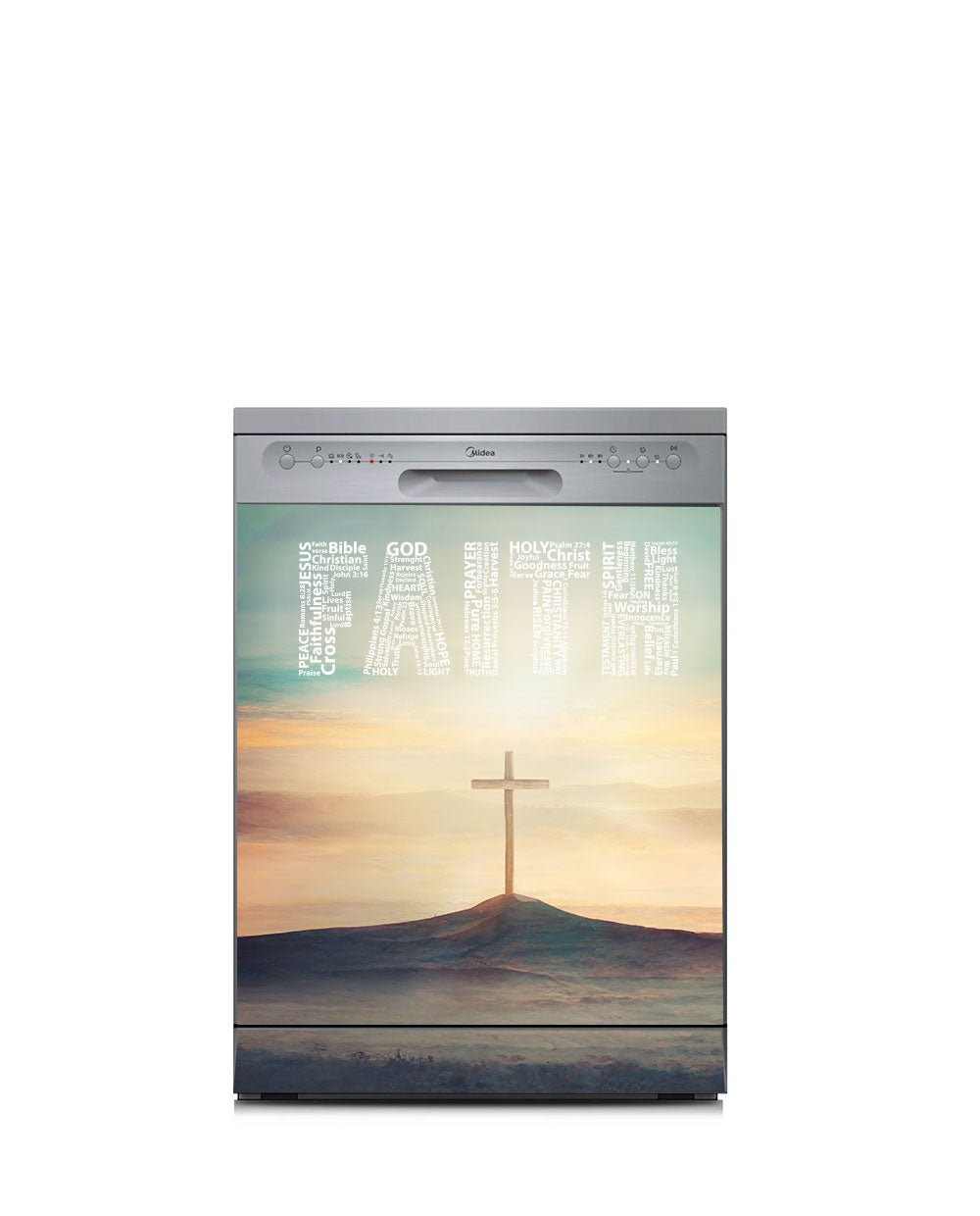 FAITH Word Cloud with Cross Magnet