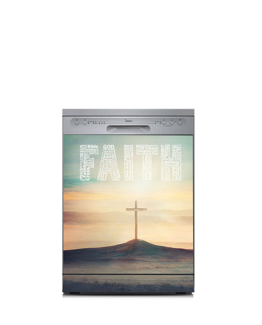 FAITH Word Cloud with Cross Magnet