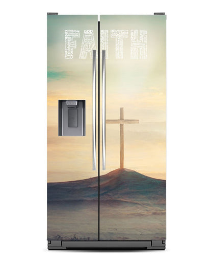 FAITH Word Cloud with Cross Magnet