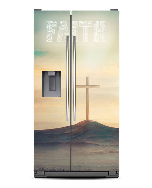 FAITH Word Cloud with Cross Magnet