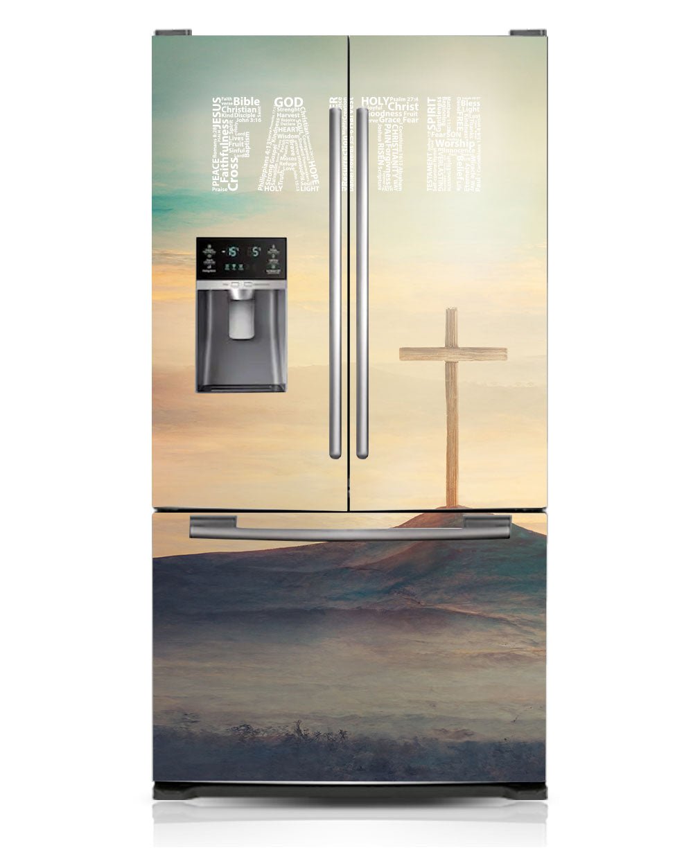 FAITH Word Cloud with Cross Magnet