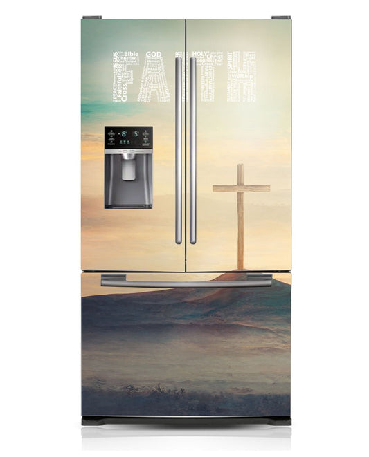 FAITH Word Cloud with Cross Magnet