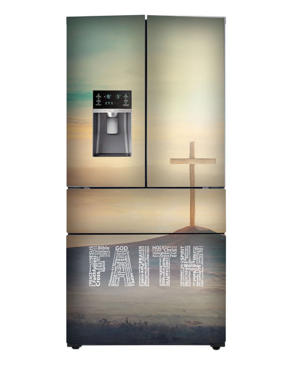 FAITH Word Cloud with Cross Magnet