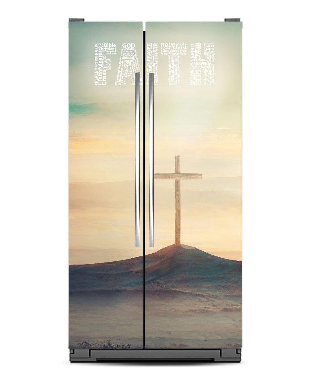 FAITH Word Cloud with Cross Magnet