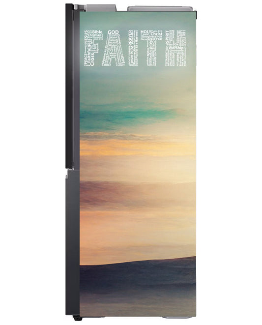 FAITH Word Cloud with Cross Magnet