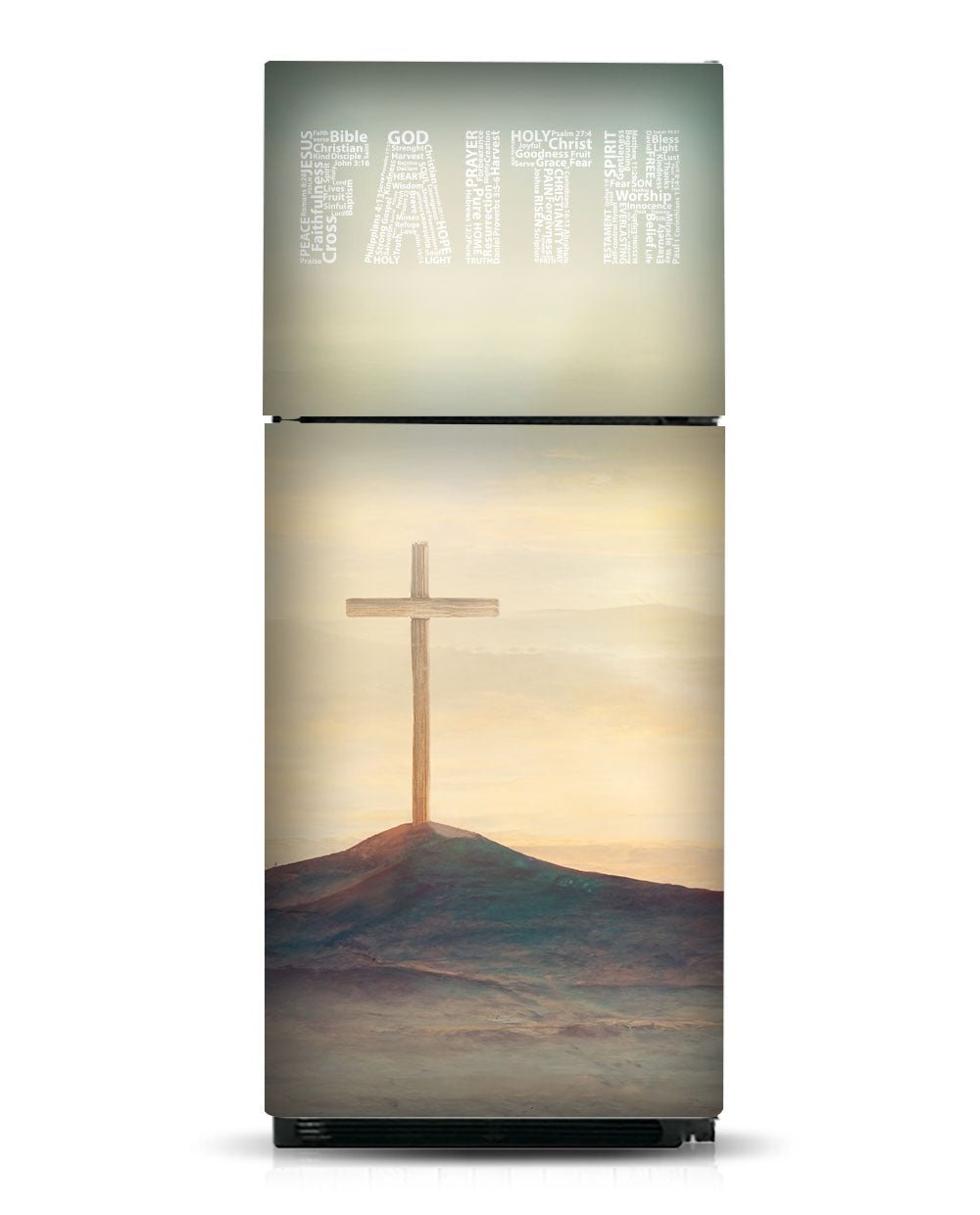 FAITH Word Cloud with Cross Magnet