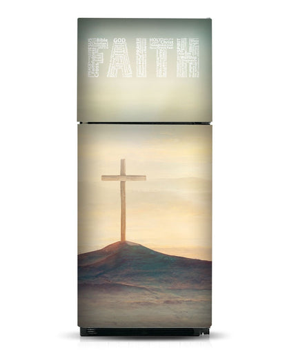FAITH Word Cloud with Cross Magnet