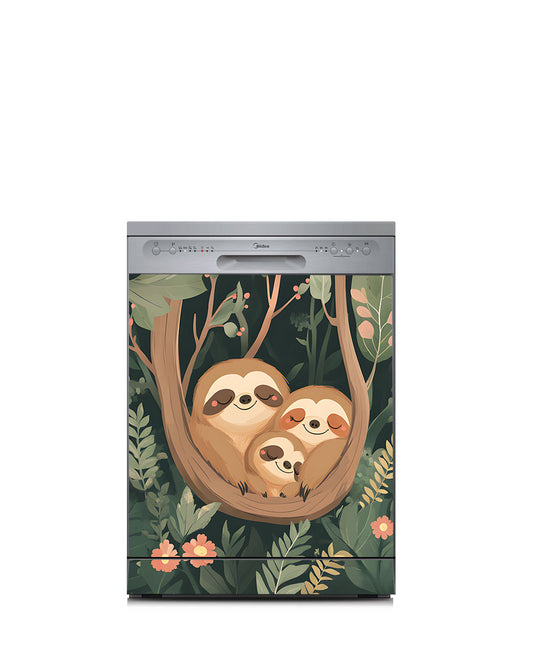 Sloth family illustration