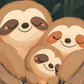 Sloth family illustration