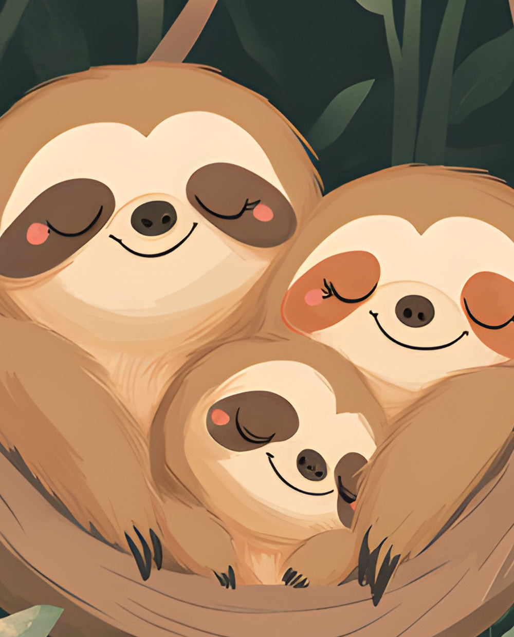 Sloth family illustration