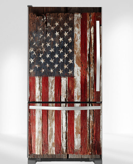 American flag on Wood