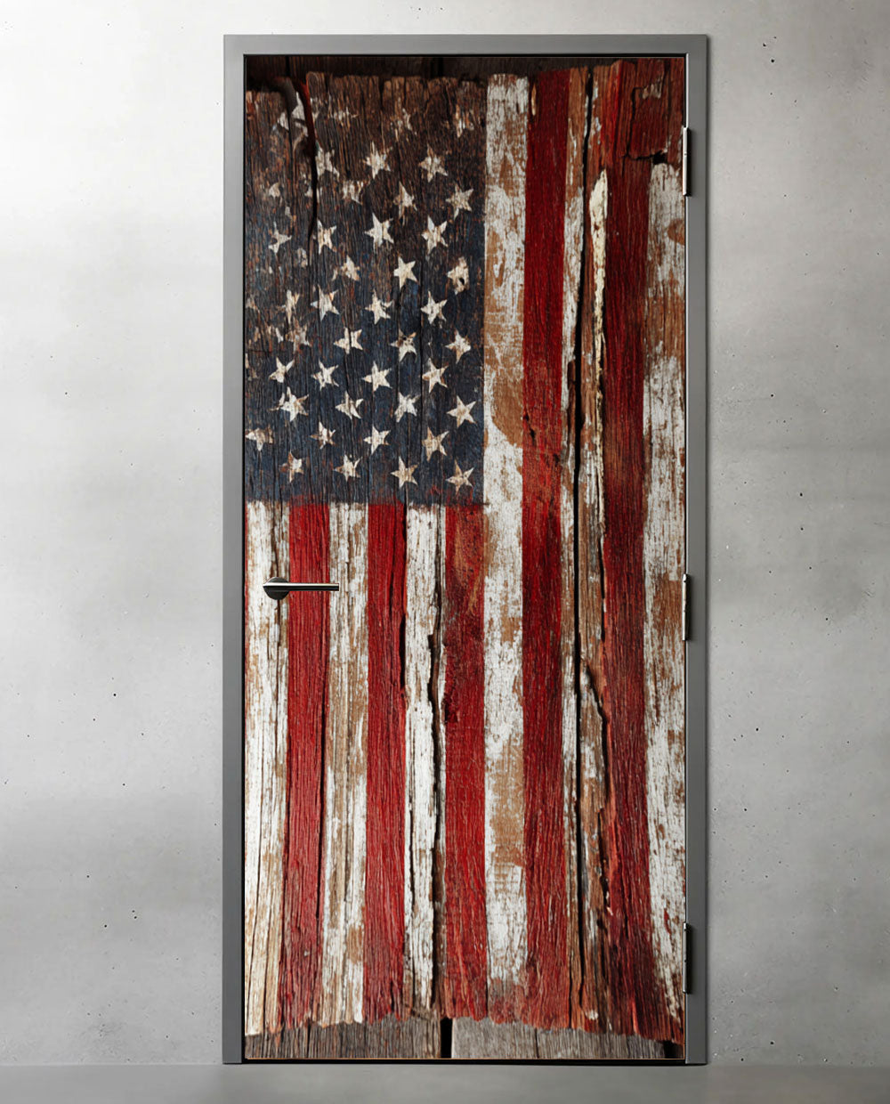 American flag on Wood