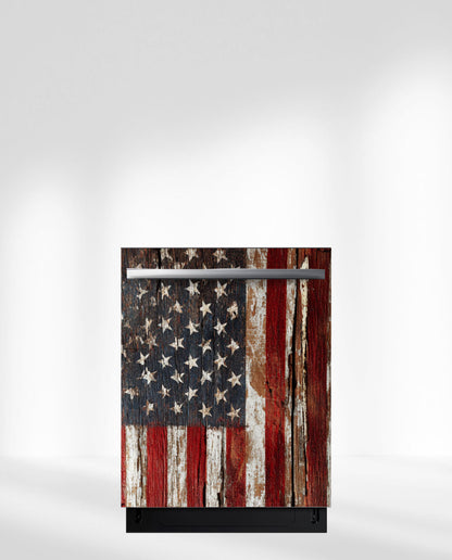 American flag on Wood