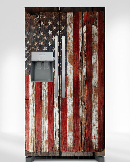 American flag on Wood