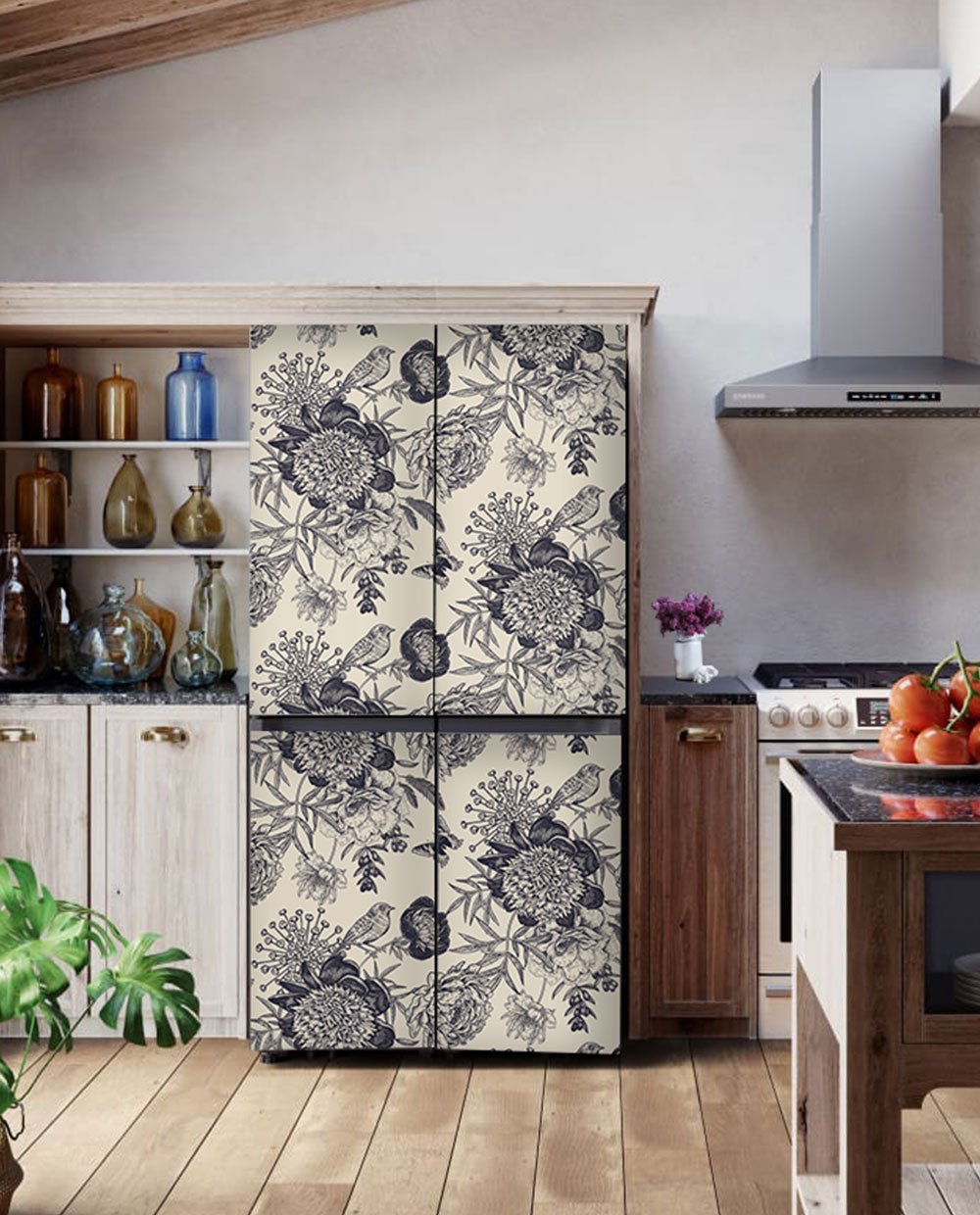 Floral pattern magnetic Refrigerator Cover – KUDUmagnets