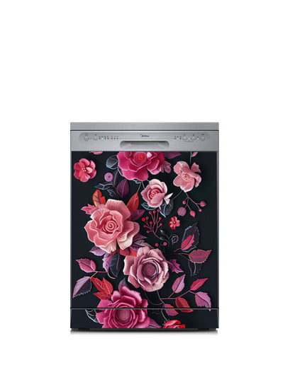 Knitted Flowers on black