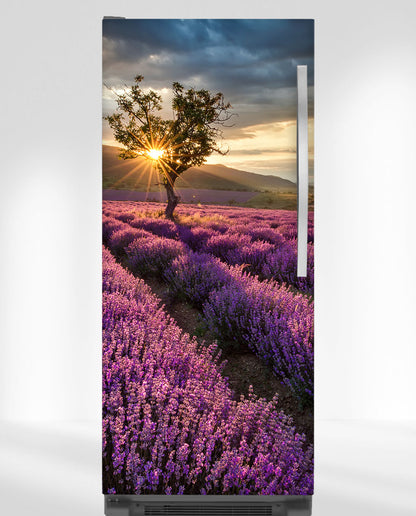 Lavender Field Fridge Magnet Cover